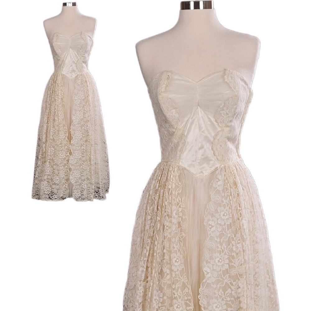Vintage 1950s cream/white cupcake dress